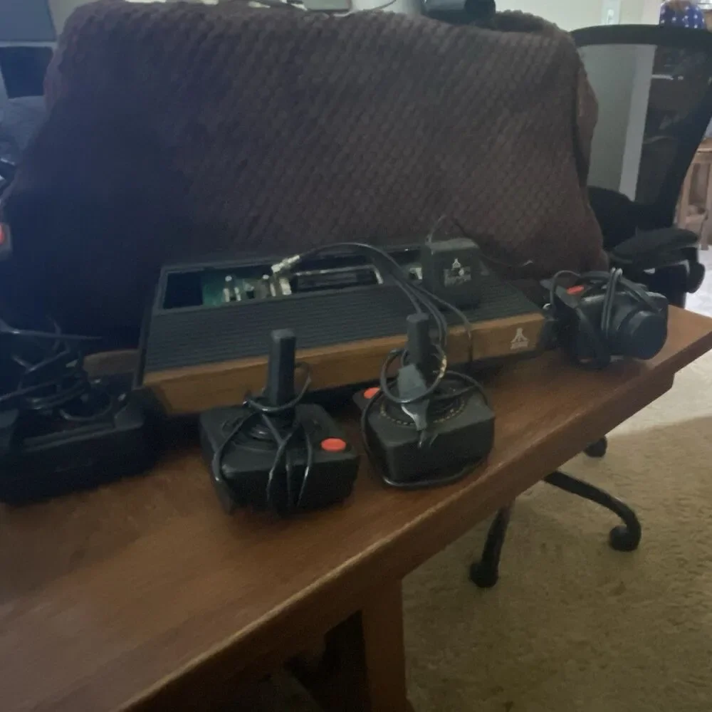 Atari 2600A CX-2600A Console w/ 3 Joysticks, 2 Paddle Joysticks & Power Adapter